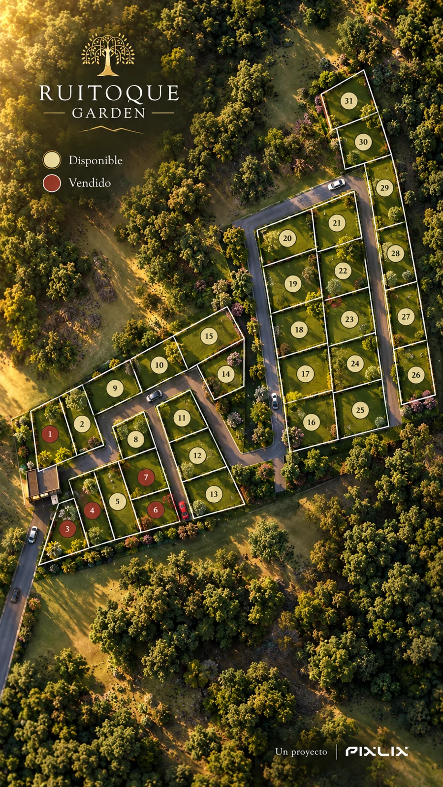 Masterplan ilustrativo del proyecto Ruitoque Garden